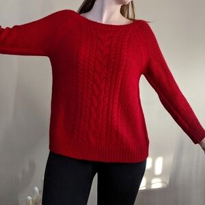 St John's Bay red knit sweater